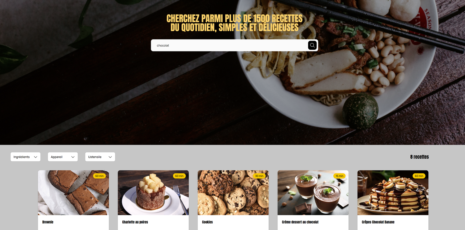 Capture d'écran du site Les Petits Plats